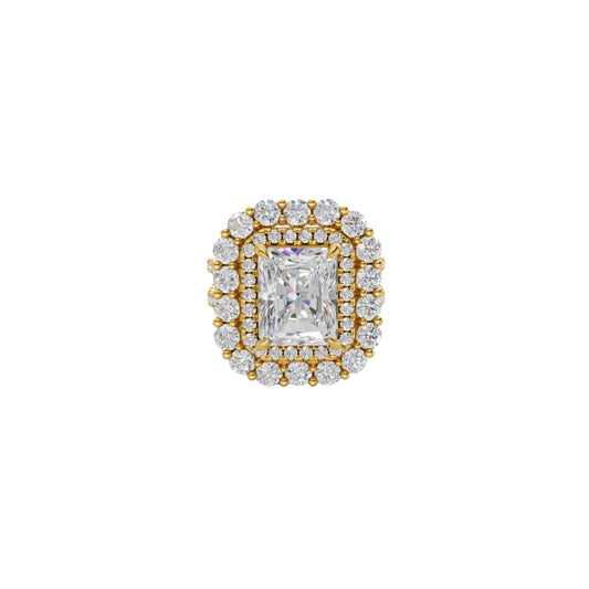 Radiant Cut Lab Grown Diamond Double Halo Ring
