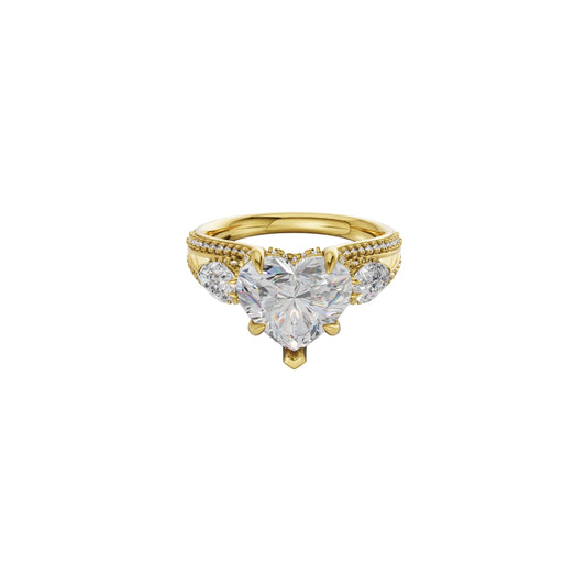2 To 5 CT Heart Shape Lab Grown Diamond Engagement Ring in Gold | Romantic Diamond Ring – Pooja Diamond