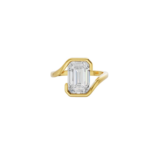 Emerald Cut Lab Grown Diamond Solitaire Engagement Ring
