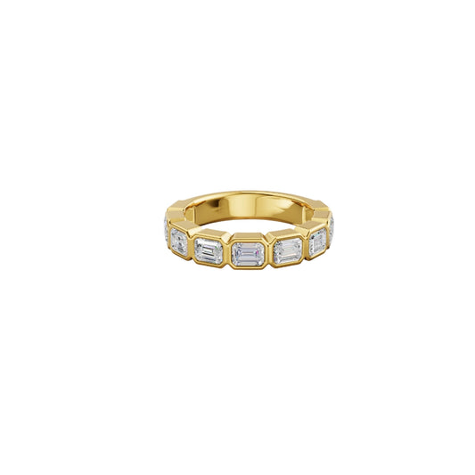 Ethical Lab Grown Emerald Cut Diamond Eternity Wedding Band