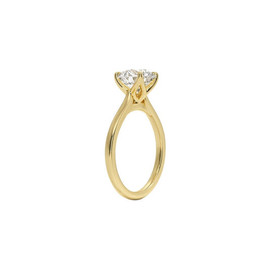 2.00 To 5.00 CT Round Brilliant Lab Grown Diamond Bezel Set Solitaire Ring in Gold | Ethical Engagement Ring – Pooja Diamond