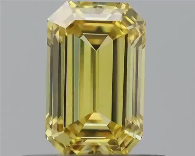 Emerald Cut Lab Grown Yellow Diamond: VVS/VS IGI Certified Loose Stone