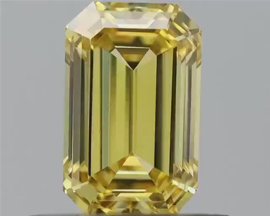 1 To 5 CT Yellow Emerald Shape Lab Grown Diamond | Fancy Yellow Emerald Cut CVD Diamond – Pooja Diamond