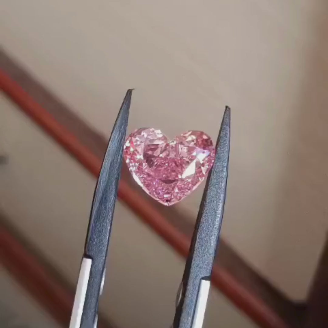 1 To 5 CTPink Heart Shape Lab Grown Diamond | Fancy Pink Heart Cut CVD Diamond – Pooja Diamond