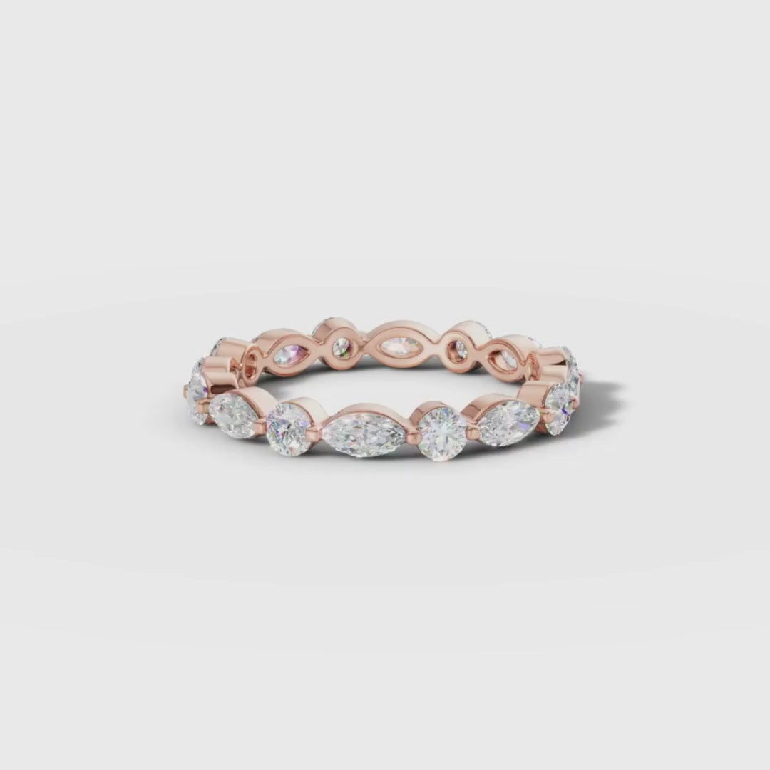 Mixed Shape Lab Grown Diamond Eternity Ring in Gold | Luxury Stackable Band – Pooja Diamond