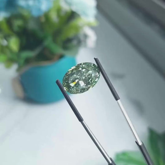 1 To 5 CT Green Oval Shape Lab Grown Diamond | Fancy Green Oval Cut CVD Diamond – Pooja Diamond