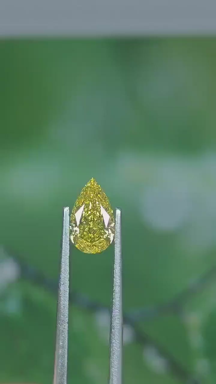 1 To 5 Carat Pear Green Colour Lab Grown Diamond : Vvs/vs IGI Certified Cvd Loose Diamond