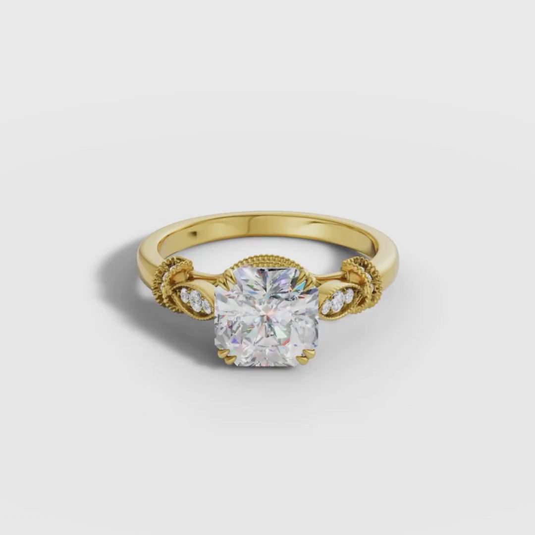 1 To 5 CT Asscher Cut Lab Grown Diamond Engagement Ring in Gold | Vintage-Inspired Diamond Ring – Pooja Diamond