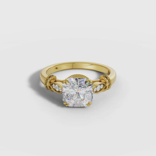1 To 5 CT Asscher Cut Lab Grown Diamond Engagement Ring in Gold | Vintage-Inspired Diamond Ring – Pooja Diamond