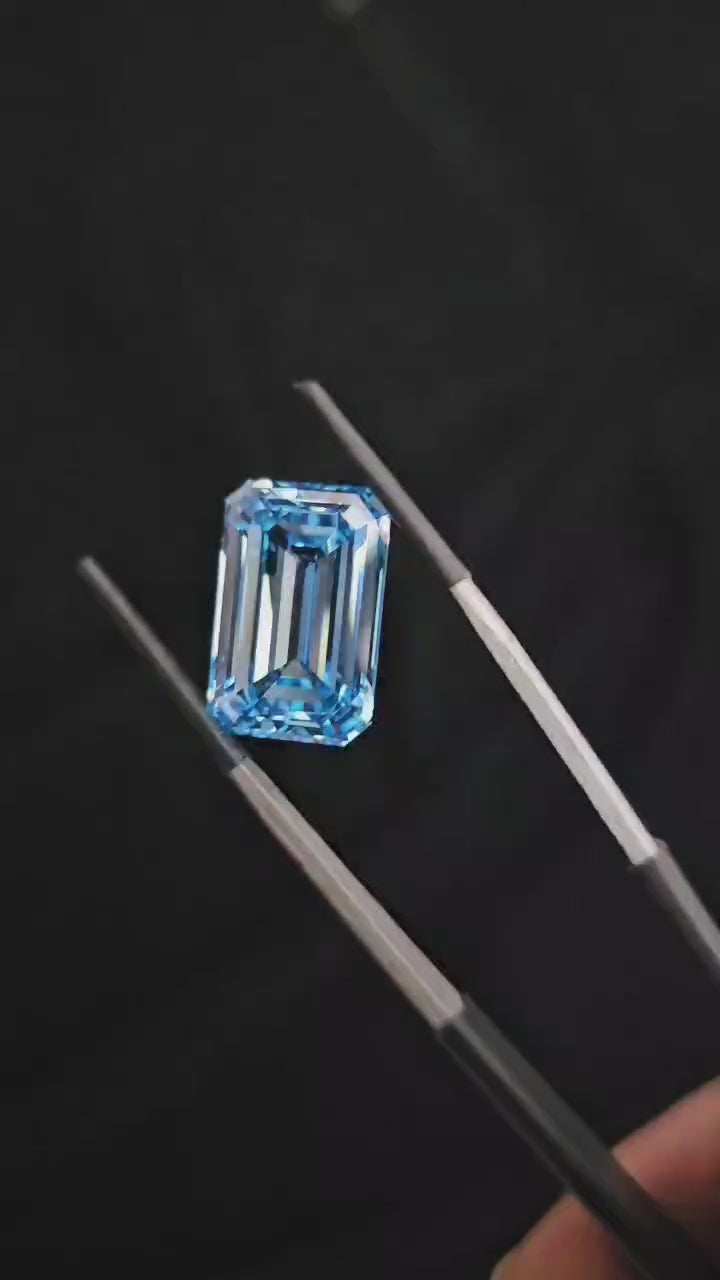 Blue Emerald Colour Lab Grown Diamond : Vvs/Vs IGI Certified Loose Cvd Diamond For Personal Jewelry