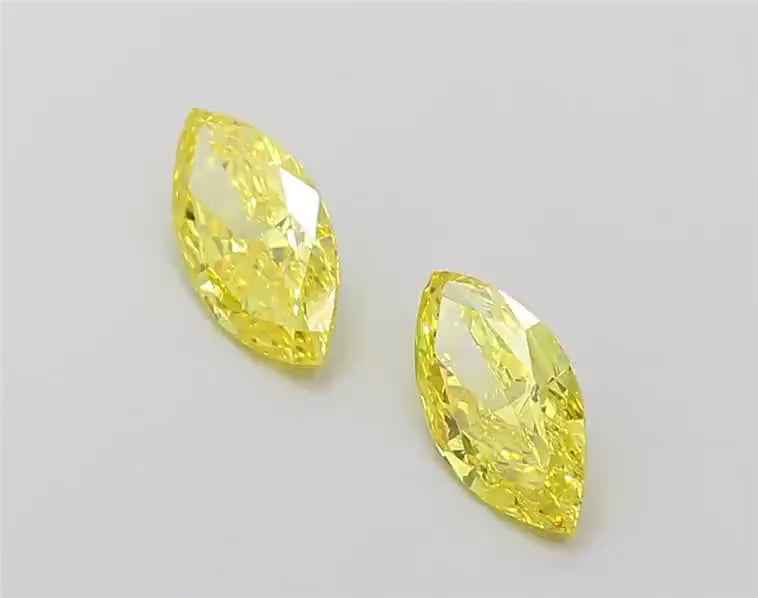 Marquise Cut Lab Grown Yellow Diamond: VVS/VS, IGI Certified