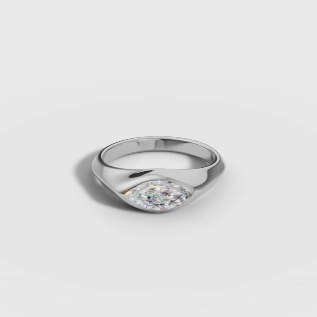 1 To 5 CT Marquise Shape Lab Grown Diamond Bezel Set Ring in Gold | Modern Engagement Ring – Pooja Diamond