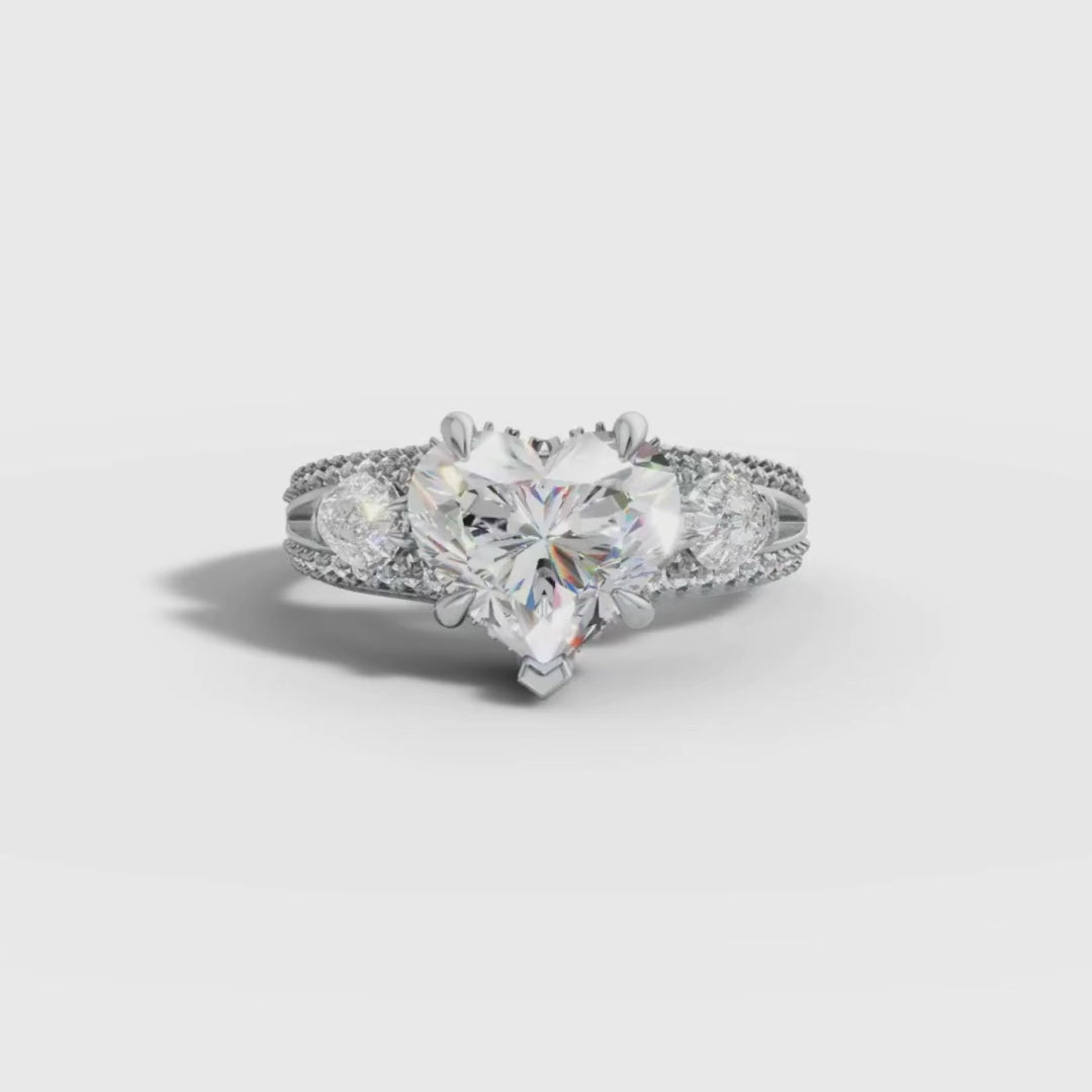 2 To 5 CT Heart Shape Lab Grown Diamond Engagement Ring in Gold | Romantic Diamond Ring – Pooja Diamond
