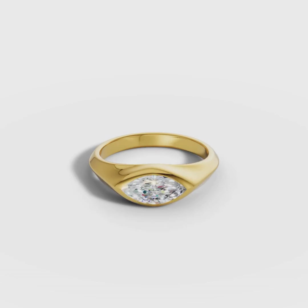 1 To 5 CT Marquise Shape Lab Grown Diamond Bezel Set Ring in Gold | Modern Engagement Ring – Pooja Diamond