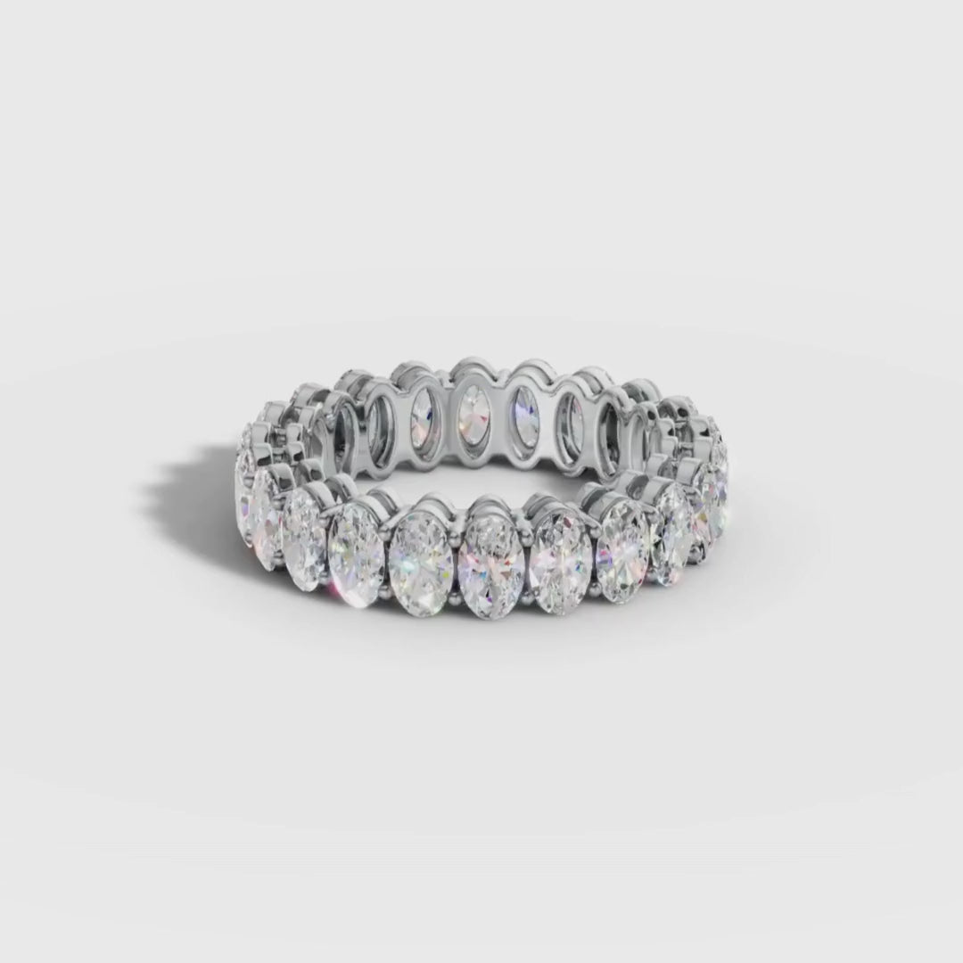 Oval Cut Lab Grown Diamond Eternity Band in Gold | Full Eternity Wedding Ring – Pooja Diamond