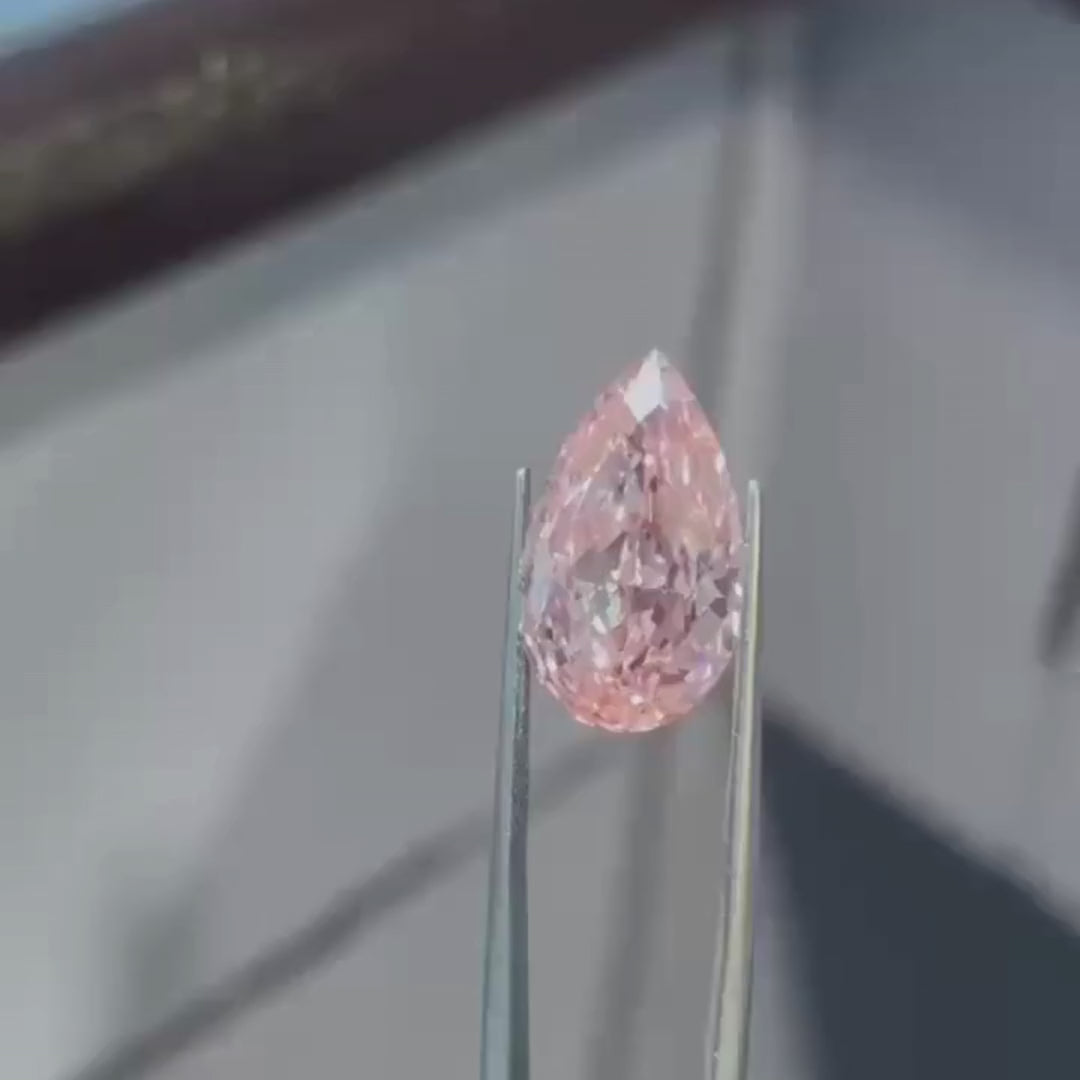 1 To 5 Carat Pink Pear Shape Lab Grown Diamond | Fancy Pink Pear Cut CVD Diamond – Pooja Diamond