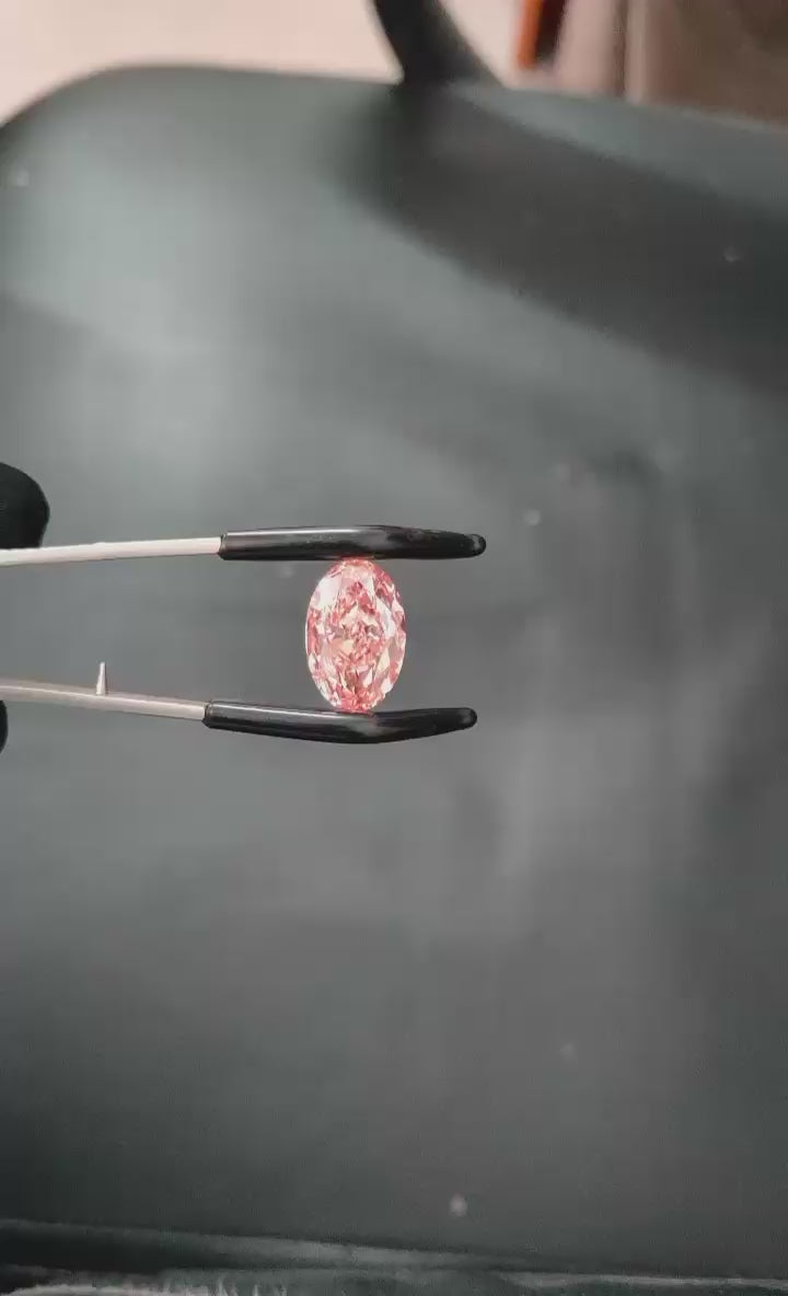 Oval Cut Pink Colour Lab Grown Diamond : IGI Certified Vvs/Vs Cvd Loose Diamond and ring