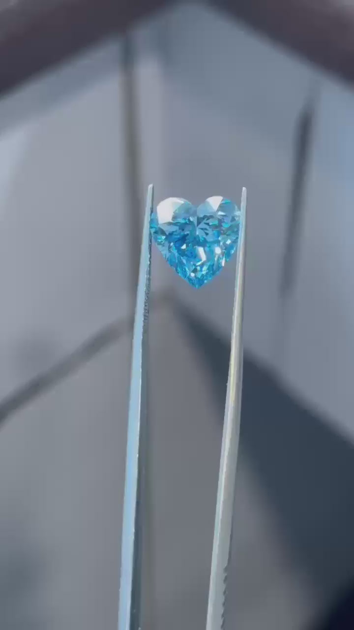 Heart Blue Colour VVS/Vs Lab Grown Diamond, IGI Certified Eco Friendly Loose Diamond, CVD Diamond Engagement Ring For Customized Gift