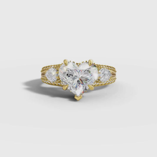 2 To 5 CT Heart Shape Lab Grown Diamond Engagement Ring in Gold | Romantic Diamond Ring – Pooja Diamond