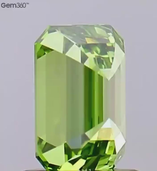 1 To 5 CT Green Emerald Shape Lab Grown Diamond | Fancy Green Emerald Cut CVD Diamond – Pooja Diamond