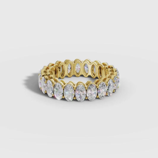 Oval Cut Lab Grown Diamond Eternity Band in Gold | Full Eternity Wedding Ring – Pooja Diamond