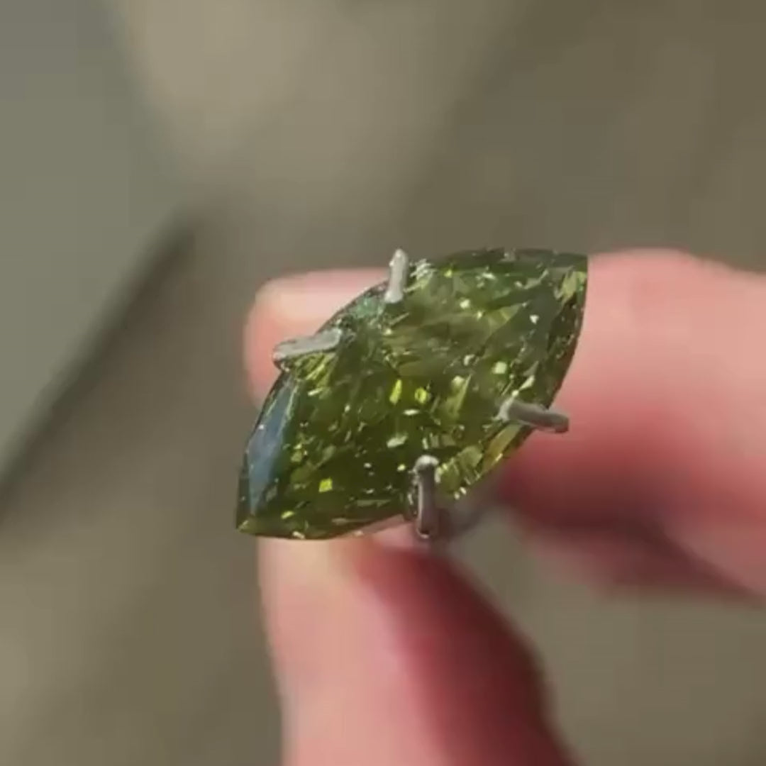 1 To 5 CT Green Marquise Shape Lab Grown Diamond | Fancy Green Marquise Cut CVD Diamond – Pooja Diamond