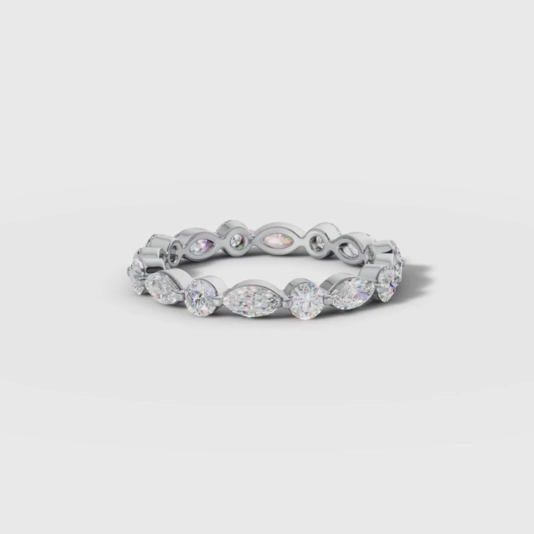 Mixed Shape Lab Grown Diamond Eternity Ring in Gold | Luxury Stackable Band – Pooja Diamond