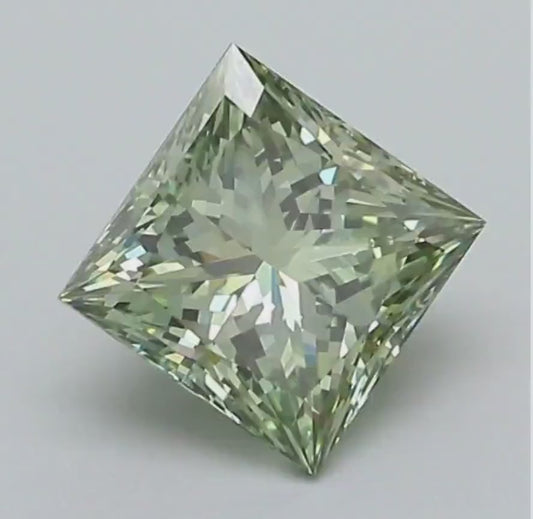 Princess Green Colour VVS/Vs Lab Grown Diamond, IGI Certified Eco Friendly Loose Diamond, CVD Diamond Engagement Ring For Customized Gift
