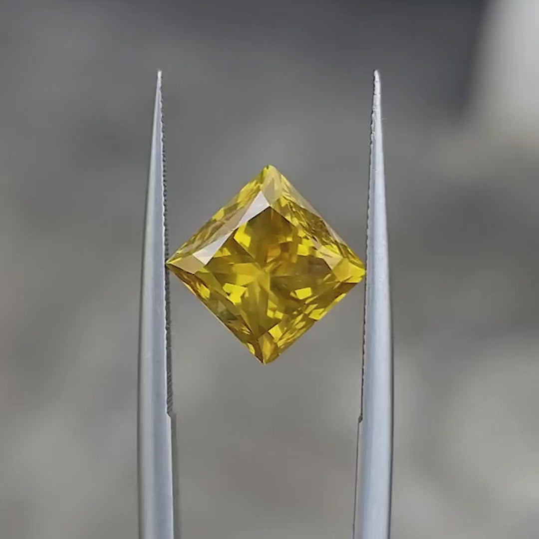 1 To 5 CT Yellow Princess Shape Lab Grown Diamond | Fancy Yellow CVD Princess Cut Diamond – Pooja Diamond