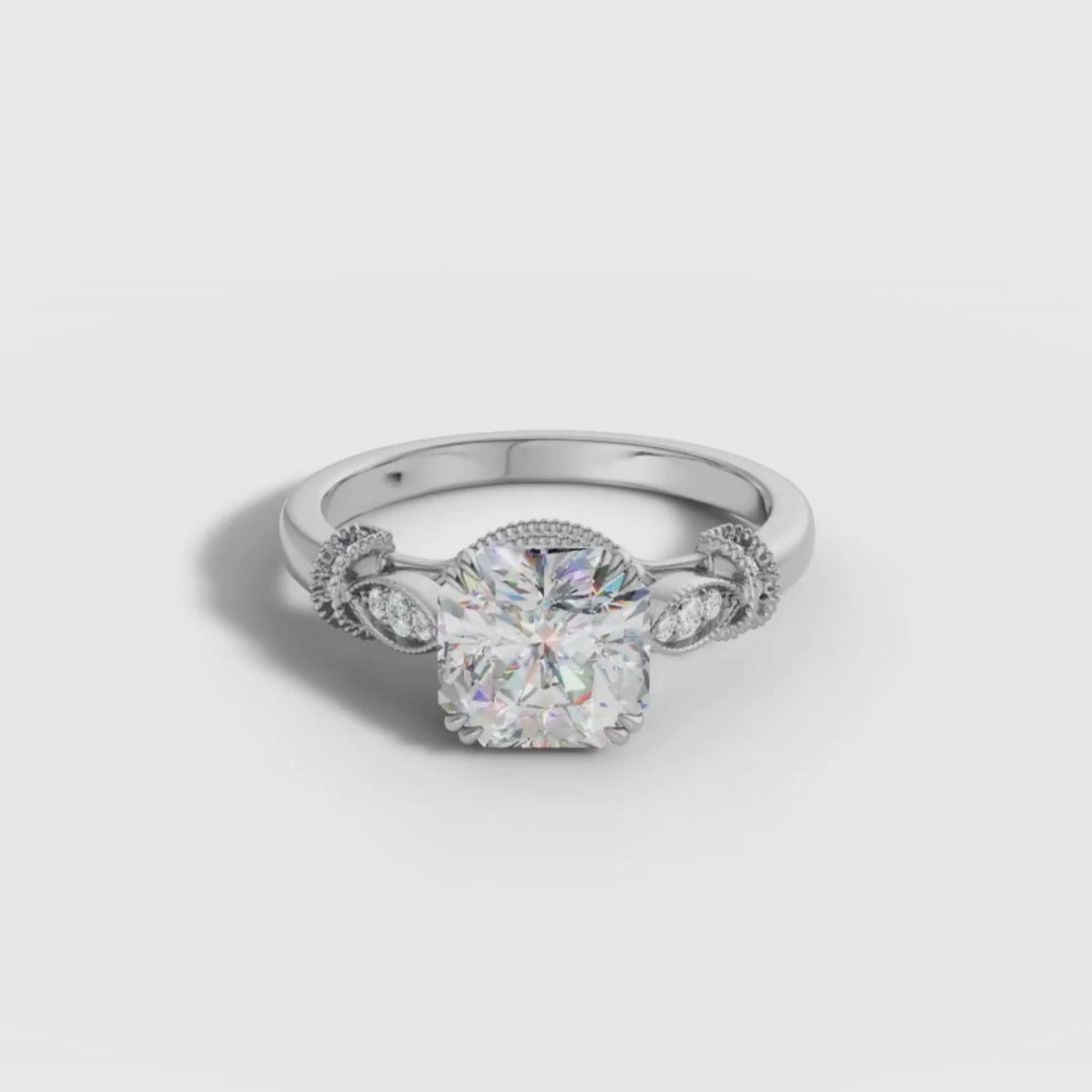 1 To 5 CT Asscher Cut Lab Grown Diamond Engagement Ring in Gold | Vintage-Inspired Diamond Ring – Pooja Diamond