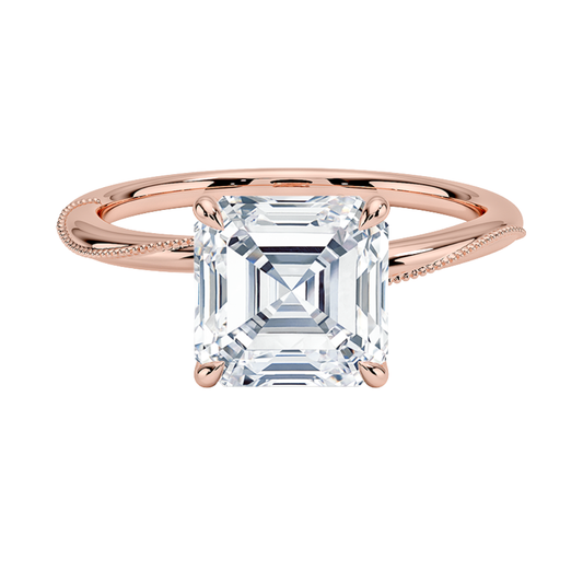 1 TO 5 CT Lab Grown Asscher Cut Diamond Ring in 10K/14K/18K Gold | Pooja Diamonds |IGI Certified Lab Diamond