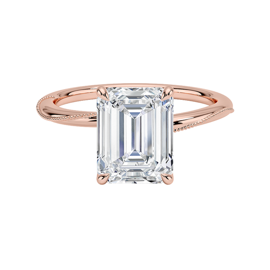 1 TO 5 CT Lab Grown Emerald Cut Diamond Ring in 10K/14K/18K Gold | Pooja Diamonds |IGI Certified Lab Diamond