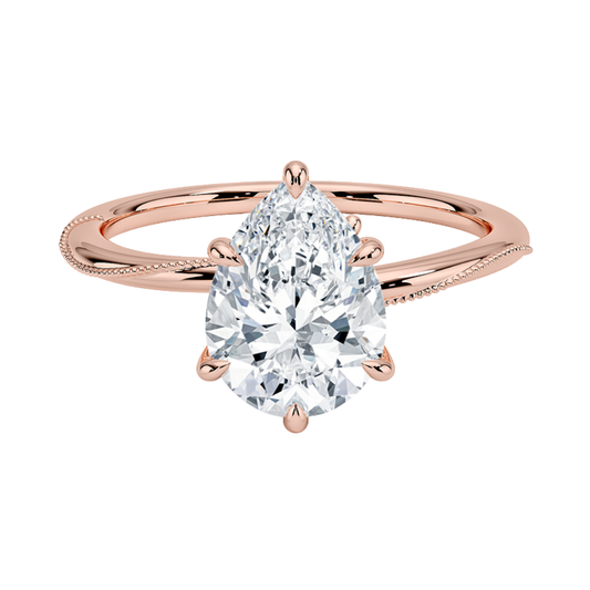 1 TO 5 CT Lab Grown Pear Cut Diamond Ring in 10K/14K/18K Gold | Pooja Diamonds |IGI Certified Lab Diamond