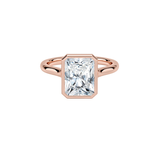 1 To 5 CT Radiant Cut Lab Grown Diamond Bezel Set Solitaire Ring in Gold | Modern Engagement Ring – Pooja Diamond