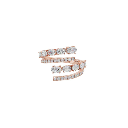 Designer Oval Lab Grown Diamond Wrap Ring
