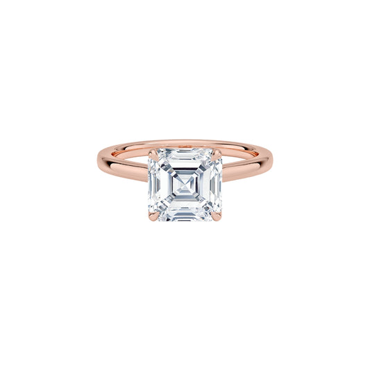 2 To 5 CT Asscher Cut Lab Grown Diamond Solitaire Ring in Gold | Vintage Step Cut Engagement Ring – Pooja Diamond