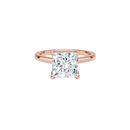 Princess Cut Lab Grown Diamond Ring | 4 Prong Gold Solitaire Anniversary Ring
