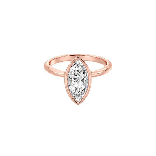 1 To 5 CT Marquise Shape Lab Grown Diamond Bezel Set Solitaire Ring in Gold | Elegant Engagement Ring – Pooja Diamond