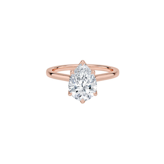 2 To 5 Ct Pear Shape Lab Grown Diamond Solitaire Ring in Yellow Gold | Ethical Engagement Ring – Pooja Diamond