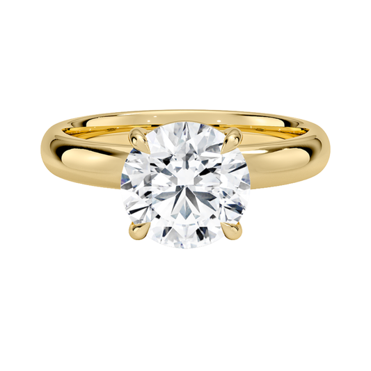 1 TO 5 CT Lab Grown Round Cut Audrey Perfect FIt 3mm Solitaire Ring in 10K/14K/18K Gold | Cathedral Setting |IGI Certified Lab Diamond