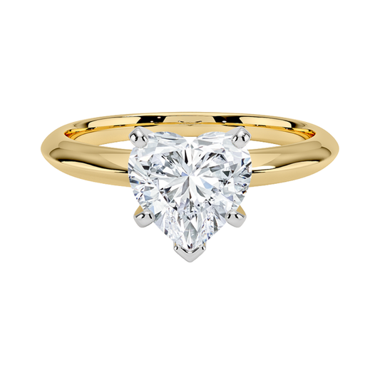 1 TO 5 CT Lab Grown Heart Shape Diamond Solitaire Ring in 10K/14K/18K Gold | Romantic Engagement Ring – Pooja Diamond | IGI Certified Lab Diamond