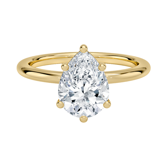 1 To 5 Ct Sydney Perfect Fit 2mm Pear Cut Lab Grown Diamond Solitaire Ring in 10K/14K/18K Gold | Pooja Diamond | IGI Certified Lab Diamond