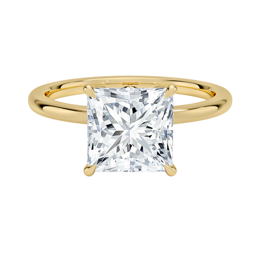 1 TO 5 CT Lab Grown Princess Cut Petal 1.5mm Diamond Ring in 10K/14K/18K Gold with Hidden Halo Gallery | Pooja Diamond | IGI Certified Lab Diamond