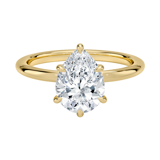 1 To 5 CT Lab Grown Pear Cut Diamond Manon Solitaire Ring in 10K/14K/18K Gold | Pooja Diamond | IGI Certified Lab Diamond