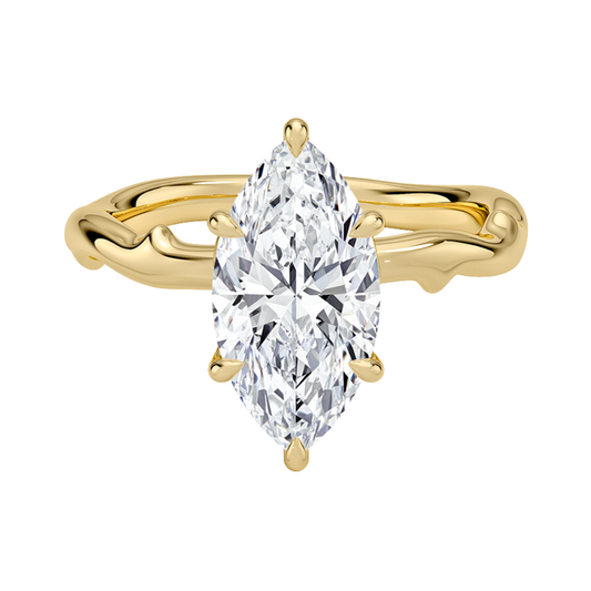1 To 5 Ct Lab Grown Marquise Cut Diamond Rose Thorn Solitaire Ring in 10K/14K/18K Gold | Pooja Diamond | IGI Certified Lab Diamond