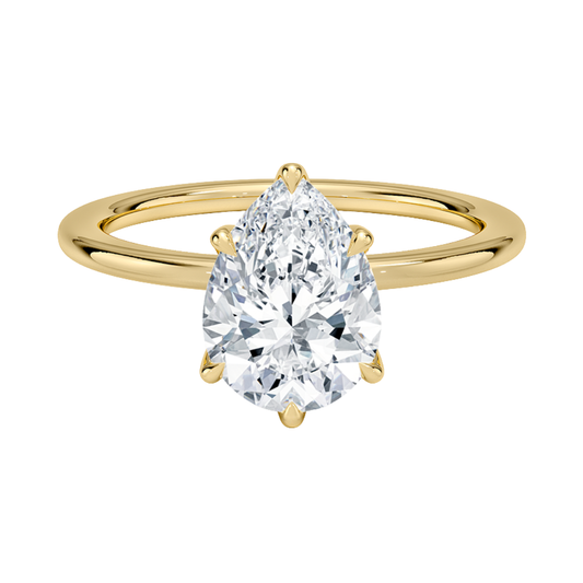 1 TO 5 CT Lab Grown Pear Cut Diamond Esme Perfect Fit Solitaire Ring in 10K/14K/18K Gold| Pooja Diamond | IGI Certified Lab Diamond