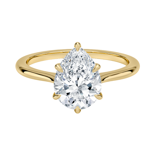 1 TO 5 CT Classic Pear Cut Lab Grown Diamond Elle Solitaire Ring in 10K/14K/18K Gold | Pooja Diamond | IGI Certified Lab Diamond