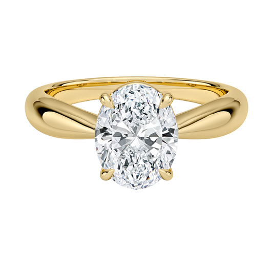 1 To 5 Ct Thea Tapered Solitaire Oval Cut Lab Grown Diamond Ring | Pooja Diamond | IGI Certified Lab Diamond