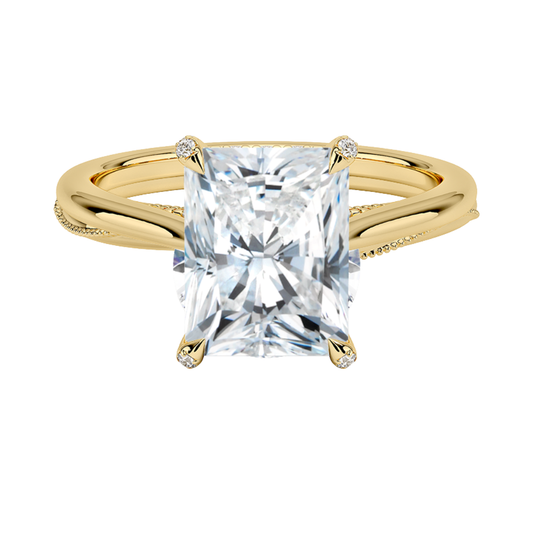 1 TO 5 CT Vintage Style Radiant Cut Lab Grown Diamond Ring in 10K/14K/18K Gold| IGI Certified Lab Diamond