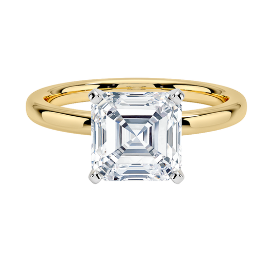 1 TO 5 CT Lab Grown Asscher Cut Diamond Solitaire Ring in 10K/14K/18K Gold | Classic Step-Cut Elegance – Pooja Diamond |IGI Certified Lab Diamond